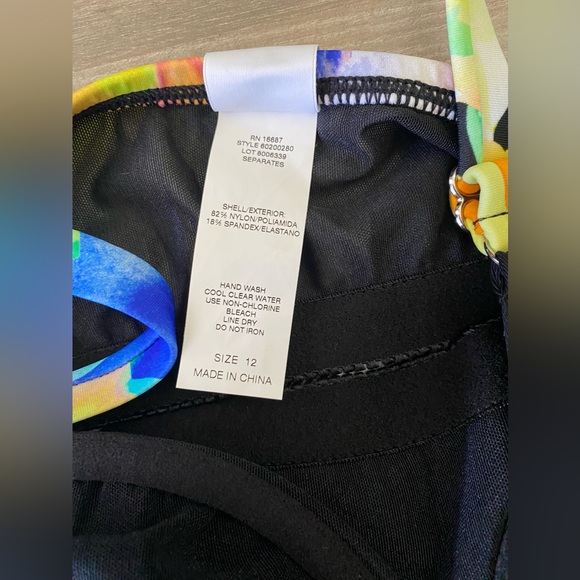 Paradise Bay UW Bra Tankini Women’s Size 12 Watercolors Swim Adjustable Straps - Picture 3 of 8